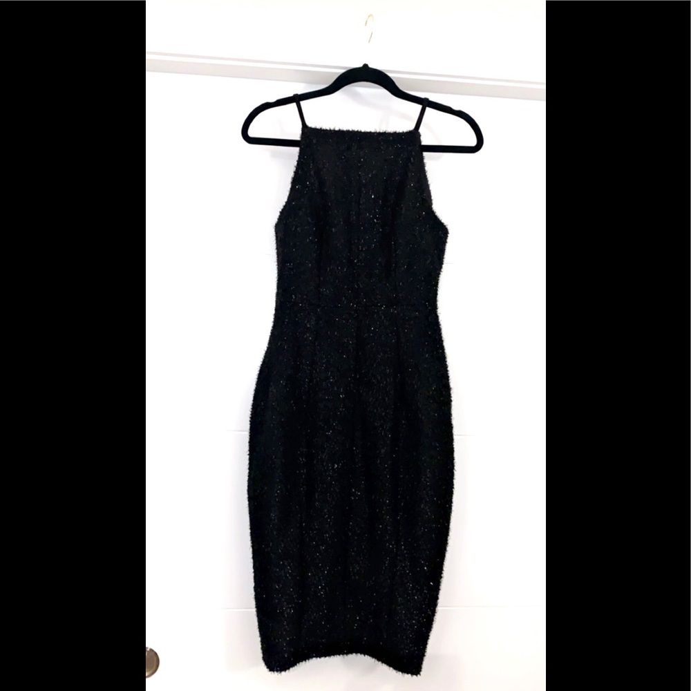Black Fuzzy Sparkle Dress